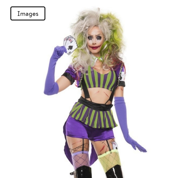 Spirit Other - Mad Gambler Adult Halloween Costume w/ Wig (Never Worn)